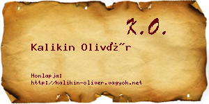Kalikin Olivér névjegykártya
